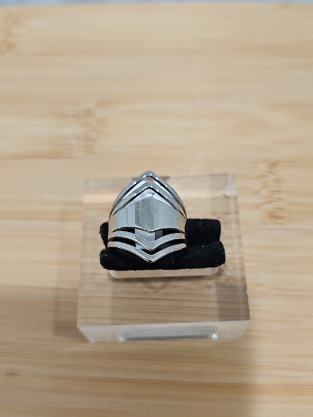 Modern Chevron Silver Statement Ring